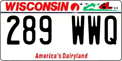 WI license plate 289WWQ