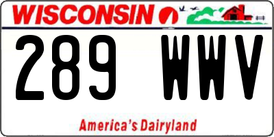 WI license plate 289WWV