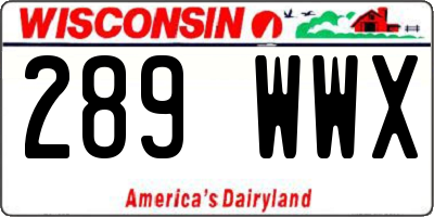 WI license plate 289WWX