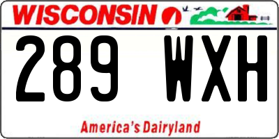WI license plate 289WXH