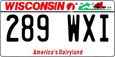 WI license plate 289WXI
