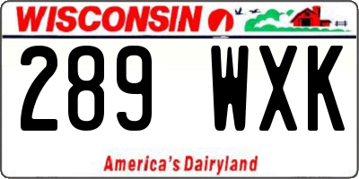 WI license plate 289WXK
