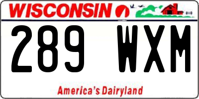 WI license plate 289WXM