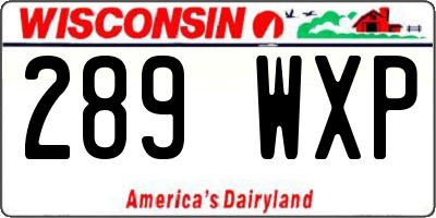 WI license plate 289WXP