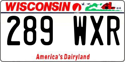 WI license plate 289WXR
