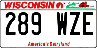 WI license plate 289WZE