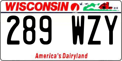 WI license plate 289WZY