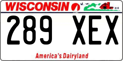 WI license plate 289XEX