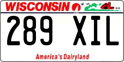 WI license plate 289XIL