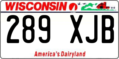 WI license plate 289XJB