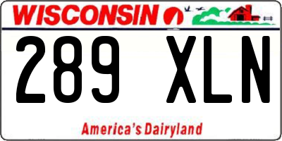 WI license plate 289XLN