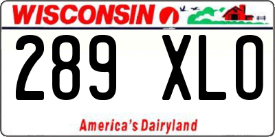 WI license plate 289XLO