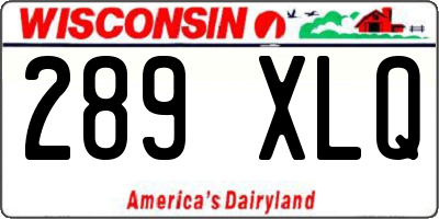 WI license plate 289XLQ