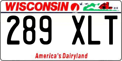 WI license plate 289XLT