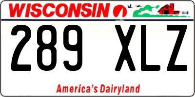 WI license plate 289XLZ