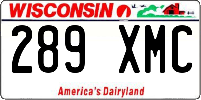 WI license plate 289XMC