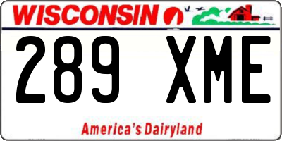 WI license plate 289XME