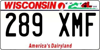 WI license plate 289XMF