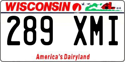 WI license plate 289XMI
