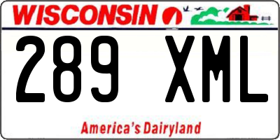 WI license plate 289XML