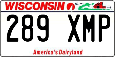 WI license plate 289XMP