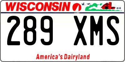 WI license plate 289XMS