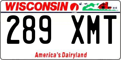 WI license plate 289XMT