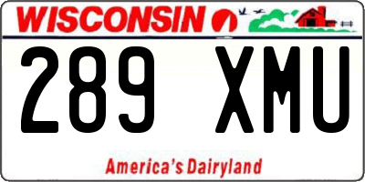 WI license plate 289XMU