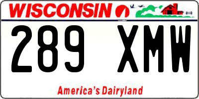 WI license plate 289XMW