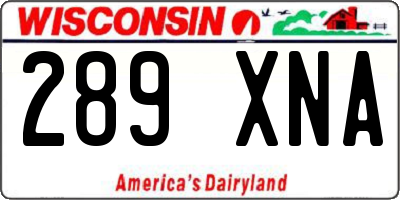 WI license plate 289XNA