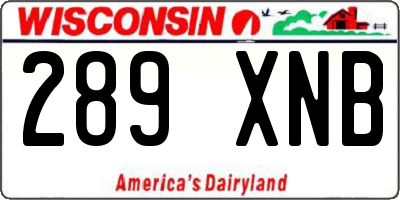 WI license plate 289XNB