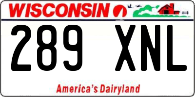 WI license plate 289XNL