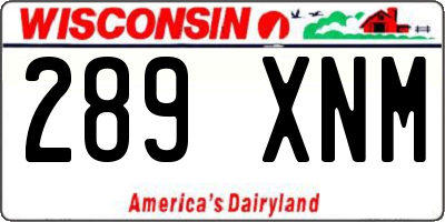 WI license plate 289XNM
