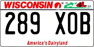 WI license plate 289XOB