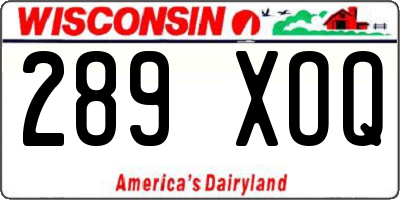 WI license plate 289XOQ