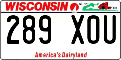 WI license plate 289XOU