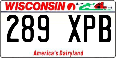 WI license plate 289XPB