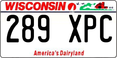 WI license plate 289XPC