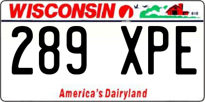 WI license plate 289XPE