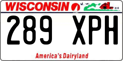 WI license plate 289XPH