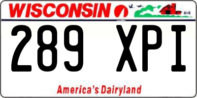 WI license plate 289XPI