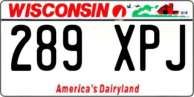 WI license plate 289XPJ