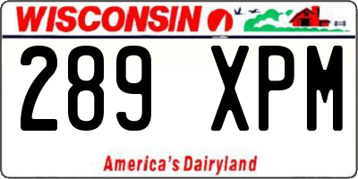 WI license plate 289XPM