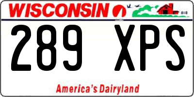 WI license plate 289XPS