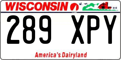 WI license plate 289XPY