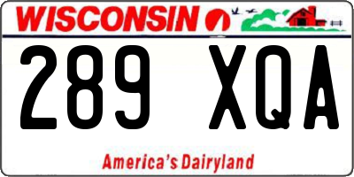 WI license plate 289XQA