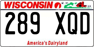 WI license plate 289XQD