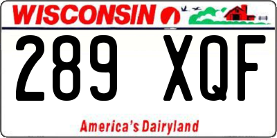 WI license plate 289XQF