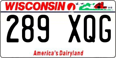 WI license plate 289XQG