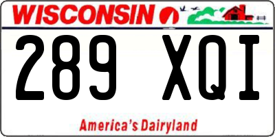 WI license plate 289XQI
